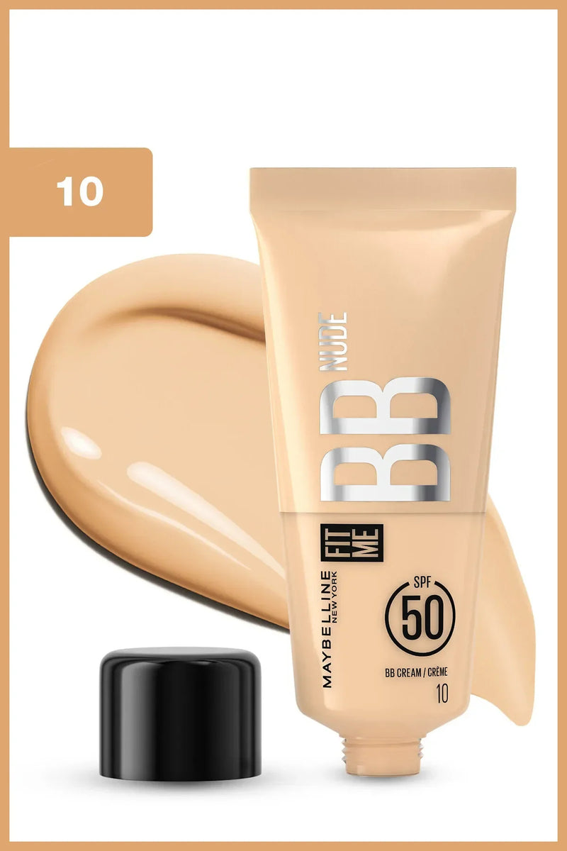 Fit Me Nude Cilt Bakımı Etkili Nemlendirici SPF50 BB Krem - Soğuk Açık Ton