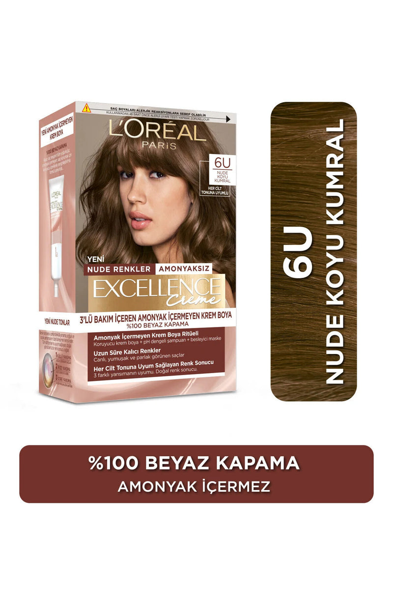 Excellence Creme Nude Renkler Saç Boyası – 6u Nude Koyu Kumral